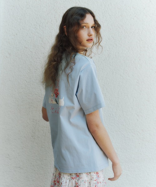 Cath Kidston(キャスキッドソン)の「オーバーサイズTシャツ Cath Kidston Biggie(Tシャツ/カットソー・レディース・ピンク/ホワイト・FREE)」の3枚目の写真