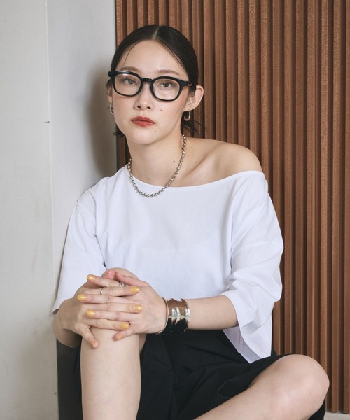 LEPSIM（レプシィム）の「《レプクル》オフショルワイドT　242876（Tシャツ/カットソー・レディース・チャコールグレー/オフホワイト/パープル・FREE）」の4枚目の写真
