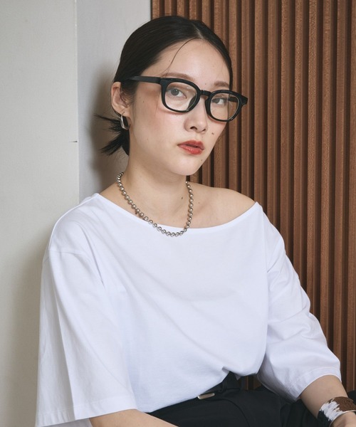 LEPSIM（レプシィム）の「《レプクル》オフショルワイドT　242876（Tシャツ/カットソー・レディース・チャコールグレー/オフホワイト/パープル・FREE）」の5枚目の写真