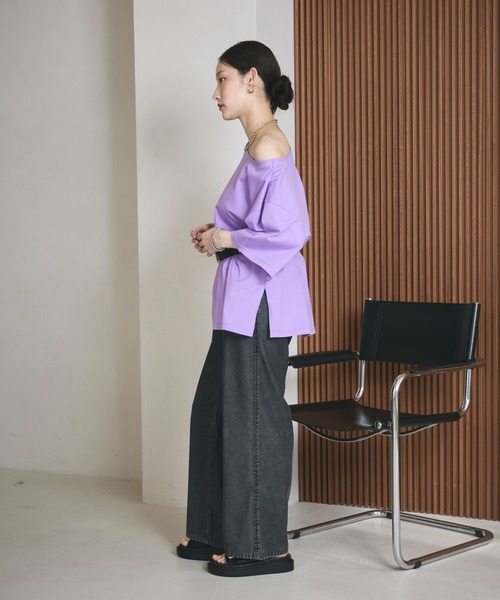 LEPSIM（レプシィム）の「《レプクル》オフショルワイドT　242876（Tシャツ/カットソー・レディース・チャコールグレー/オフホワイト/パープル・FREE）」の22枚目の写真