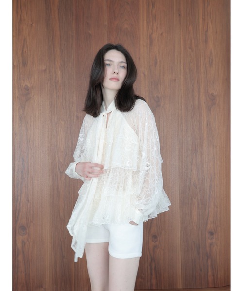 celon(セロン)の「lace bow tiered blouse(シャツ/ブラウス・レディース・アイボリー・FREE)」の9枚目の写真