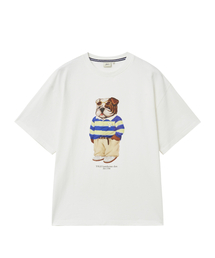 ハンサムダンストライプルックTシャツ_アイボリー