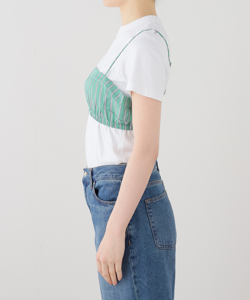 SLOBE IENA(スローブイエナ)の「PARI DESAI/パリ デサイ ストライプビスチェ(その他トップス・レディース・グリーン/ベージュ・FREE)」の3枚目の写真