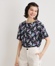 LAURA ASHLEY（ローラアシュレイ）の「【UVカット／接触冷感】ポリー柄 コットンジャージーTシャツ（Tシャツ/カットソー）」