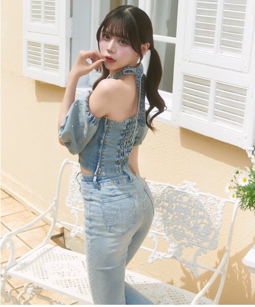 Belle Charme(ベルシャルム)の「【Belle Charme】Jewel Offshoulder Tops(シャツ/ブラウス・レディース・アイボリー/ブラック系その他/ワンウォッシュ・FREE)」の3枚目の写真