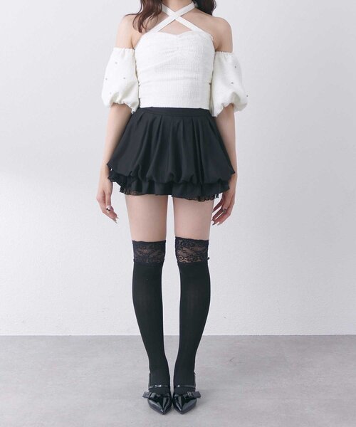 Belle Charme(ベルシャルム)の「【Belle Charme】Jewel Offshoulder Tops(シャツ/ブラウス・レディース・アイボリー/ブラック系その他/ワンウォッシュ・FREE)」の5枚目の写真