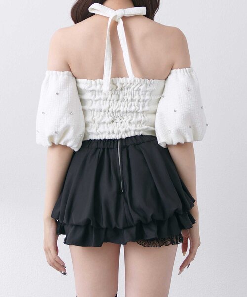 Belle Charme(ベルシャルム)の「【Belle Charme】Jewel Offshoulder Tops(シャツ/ブラウス・レディース・アイボリー/ブラック系その他/ワンウォッシュ・FREE)」の8枚目の写真