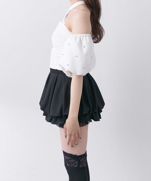 Belle Charme(ベルシャルム)の「【Belle Charme】Jewel Offshoulder Tops(シャツ/ブラウス・レディース・アイボリー/ブラック系その他/ワンウォッシュ・FREE)」の9枚目の写真