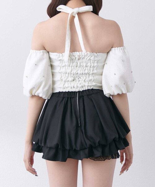 Belle Charme(ベルシャルム)の「【Belle Charme】Jewel Offshoulder Tops(シャツ/ブラウス・レディース・アイボリー/ブラック系その他/ワンウォッシュ・FREE)」の10枚目の写真