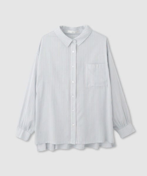 Mac-House(マックハウス)の「Idnes リネンシャーリングシャツ(シャツ/ブラウス・レディース・カーキ/サックスブルー系/オレンジ/ベージュ/パープル系・FREE)」の14枚目の写真