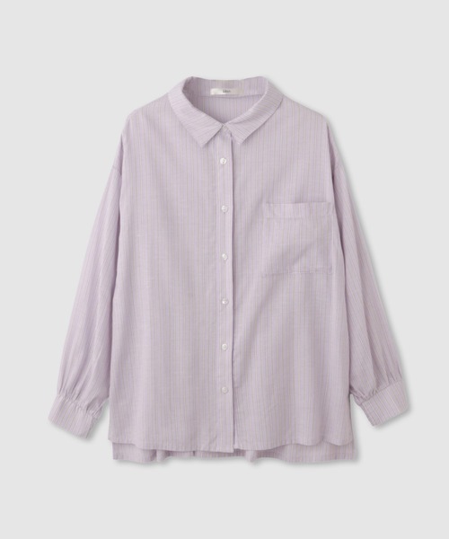 Mac-House(マックハウス)の「Idnes リネンシャーリングシャツ(シャツ/ブラウス・レディース・カーキ/サックスブルー系/オレンジ/ベージュ/パープル系・FREE)」の15枚目の写真