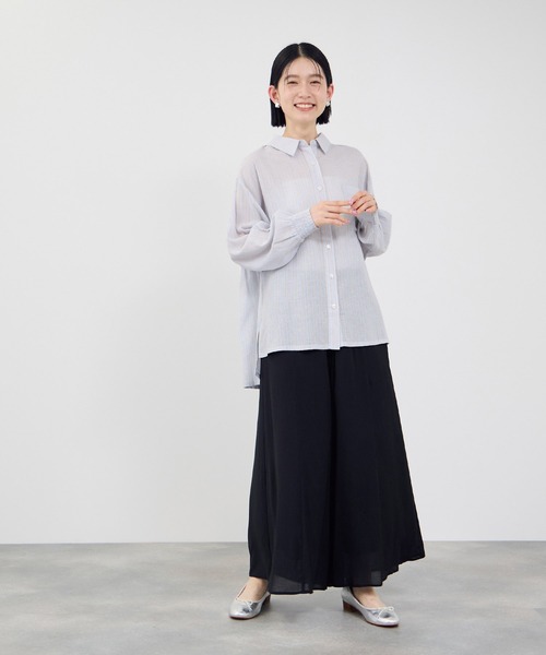 Mac-House(マックハウス)の「Idnes リネンシャーリングシャツ(シャツ/ブラウス・レディース・カーキ/サックスブルー系/オレンジ/ベージュ/パープル系・FREE)」の17枚目の写真