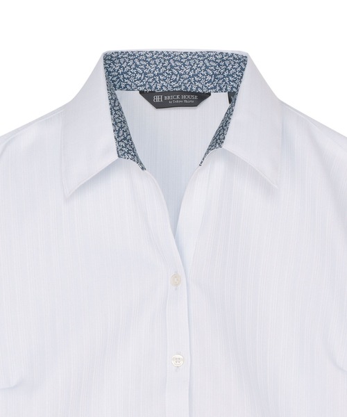 TOKYO SHIRTS(トウキョウシャツ)の「【超形態安定】 形態安定ノンアイロン スキッパー 7分袖ビジネスワイシャツ(ビジネスシャツ・レディース・サックスブルー・L/S/M/XL/LL)」の3枚目の写真