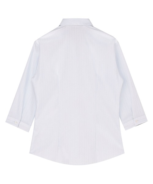 TOKYO SHIRTS(トウキョウシャツ)の「【超形態安定】 形態安定ノンアイロン スキッパー 7分袖ビジネスワイシャツ(ビジネスシャツ・レディース・サックスブルー・L/S/M/XL/LL)」の2枚目の写真