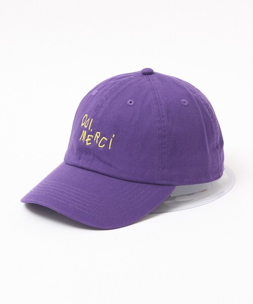 ABAHOUSE（アバハウス）の「HAND DRAWN ART OUI MERCI キャップ（キャップ・メンズ・ベージュ/パープル/ネイビー/レッド・フリー）」の4枚目の写真