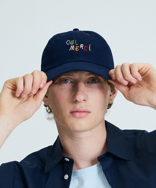 ABAHOUSE（アバハウス）の「HAND DRAWN ART OUI MERCI キャップ（キャップ・メンズ・ベージュ/パープル/ネイビー/レッド・フリー）」の14枚目の写真