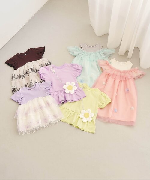 apres les cours(アプレレクール)の「フラワーチュールワンピース(ワンピース・キッズ・ミント/ピンク・80/90/100/110/120/130/140)」の6枚目の写真