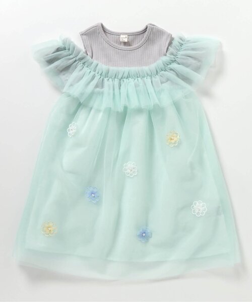 apres les cours(アプレレクール)の「フラワーチュールワンピース(ワンピース・キッズ・ミント/ピンク・80/90/100/110/120/130/140)」の8枚目の写真