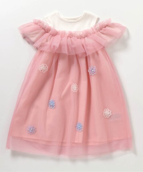 apres les cours(アプレレクール)の「フラワーチュールワンピース(ワンピース・キッズ・ミント/ピンク・80/90/100/110/120/130/140)」の7枚目の写真