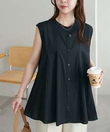 【WEB限定】ノーカラーフレアシャツ