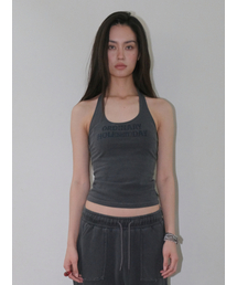 HALTER LOGO T-SHIRT [CHARCOAL]