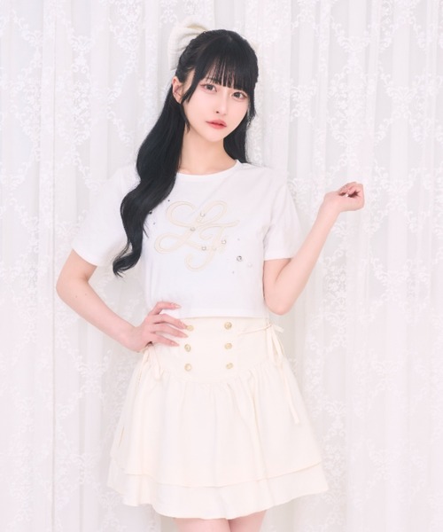 LAFARY（ラファリー）の「コルセットティアードスカパン（スカート・レディース・ピンク/ホワイト/ブラック・FREE）」の8枚目の写真