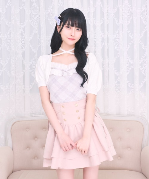 LAFARY（ラファリー）の「コルセットティアードスカパン（スカート・レディース・ピンク/ホワイト/ブラック・FREE）」の11枚目の写真