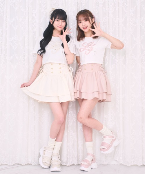 LAFARY（ラファリー）の「コルセットティアードスカパン（スカート・レディース・ピンク/ホワイト/ブラック・FREE）」の12枚目の写真