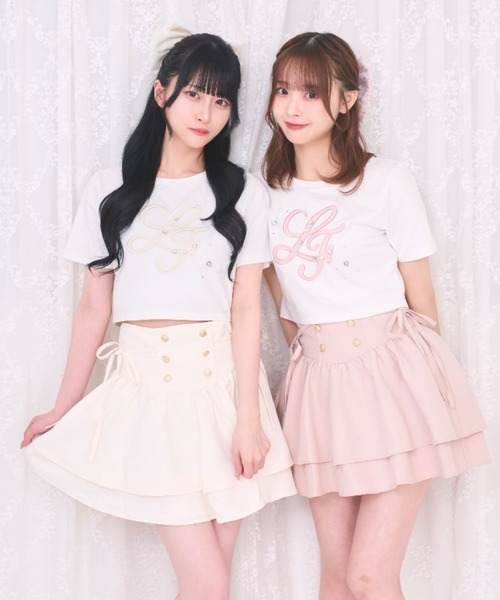 LAFARY（ラファリー）の「コルセットティアードスカパン（スカート・レディース・ピンク/ホワイト/ブラック・FREE）」の13枚目の写真