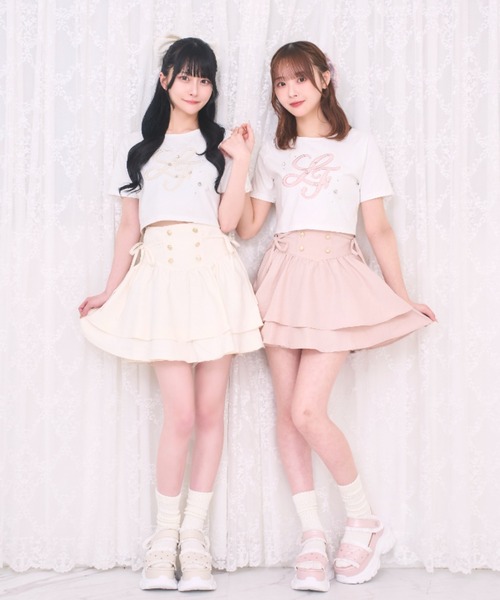 LAFARY（ラファリー）の「コルセットティアードスカパン（スカート・レディース・ピンク/ホワイト/ブラック・FREE）」の17枚目の写真