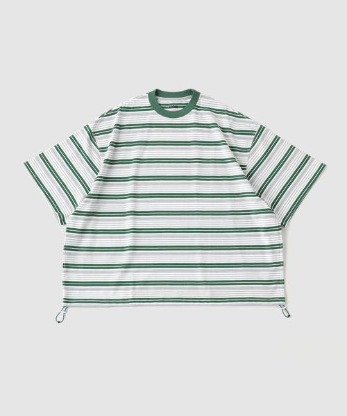 is-ness(イズネス)の「is-ness / イズネス Border Balloon T-Shirt(Tシャツ/カットソー・メンズ・ブルー/ネイビー/グリーン系その他・MEDIUM/LARGE)」の1枚目の写真