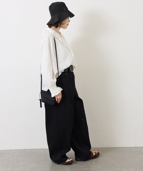 JOURNAL STANDARD LUXE（ジャーナルスタンダード　ラックス）の「《追加》フレンチリネン フリルパフブラウス（シャツ/ブラウス・レディース・ホワイト/ブラック/アイボリー・FREE）」の13枚目の写真