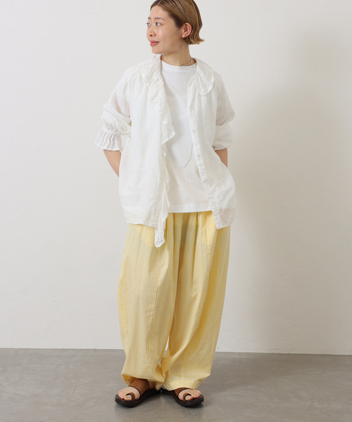 JOURNAL STANDARD LUXE（ジャーナルスタンダード　ラックス）の「《追加》フレンチリネン フリルパフブラウス（シャツ/ブラウス・レディース・ホワイト/ブラック/アイボリー・FREE）」の16枚目の写真