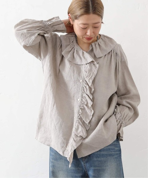 JOURNAL STANDARD LUXE（ジャーナルスタンダード　ラックス）の「《追加》フレンチリネン フリルパフブラウス（シャツ/ブラウス・レディース・ホワイト/ブラック/アイボリー・FREE）」の18枚目の写真
