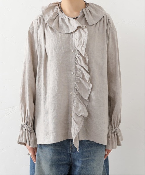 JOURNAL STANDARD LUXE（ジャーナルスタンダード　ラックス）の「《追加》フレンチリネン フリルパフブラウス（シャツ/ブラウス・レディース・ホワイト/ブラック/アイボリー・FREE）」の22枚目の写真