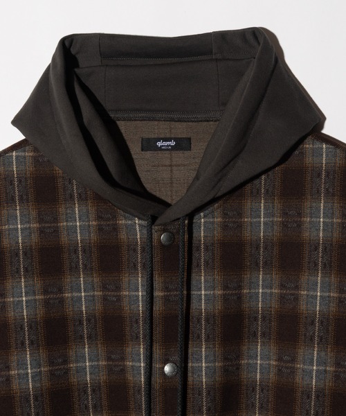 glamb(グラム)の「4XL Hoodie Shirt / 4XLフーディーシャツ(シャツ/ブラウス・メンズ・ブラウン/ネイビー・FREE)」の12枚目の写真