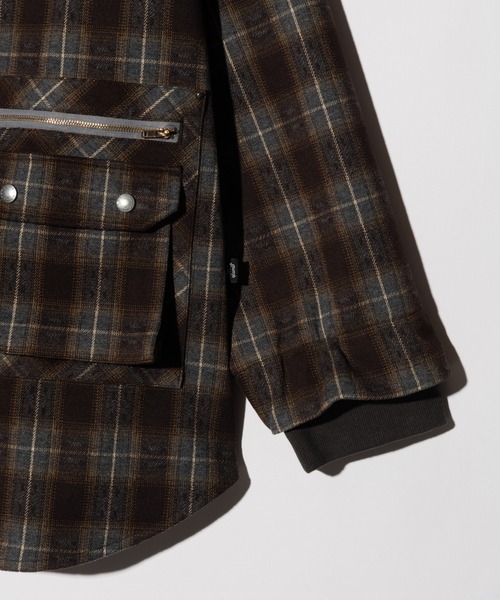 glamb(グラム)の「4XL Hoodie Shirt / 4XLフーディーシャツ(シャツ/ブラウス・メンズ・ブラウン/ネイビー・FREE)」の14枚目の写真