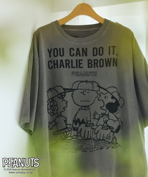 Johnbull(ジョンブル)の「JOHNBULL/ジョンブル PEANUTS YOU CAN DO IT フロント プリント 半袖 Tシャツ / JT261C03(Tシャツ/カットソー・レディース・ホワイト/チャコールグレー・SMALL)」の5枚目の写真
