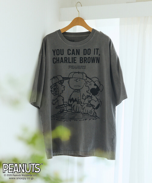 Johnbull(ジョンブル)の「JOHNBULL/ジョンブル PEANUTS YOU CAN DO IT フロント プリント 半袖 Tシャツ / JT261C03(Tシャツ/カットソー・レディース・ホワイト/チャコールグレー・SMALL)」の6枚目の写真