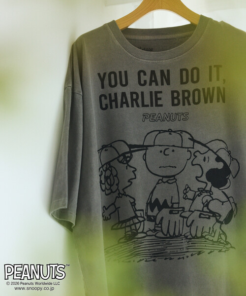 Johnbull(ジョンブル)の「JOHNBULL/ジョンブル PEANUTS YOU CAN DO IT フロント プリント 半袖 Tシャツ / JT261C03(Tシャツ/カットソー・レディース・ホワイト/チャコールグレー・SMALL)」の7枚目の写真