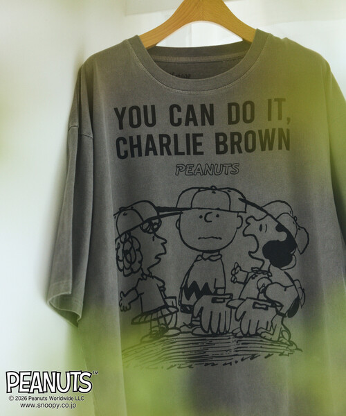 Johnbull(ジョンブル)の「JOHNBULL/ジョンブル PEANUTS YOU CAN DO IT フロント プリント 半袖 Tシャツ / JT261C03(Tシャツ/カットソー・レディース・ホワイト/チャコールグレー・SMALL)」の8枚目の写真