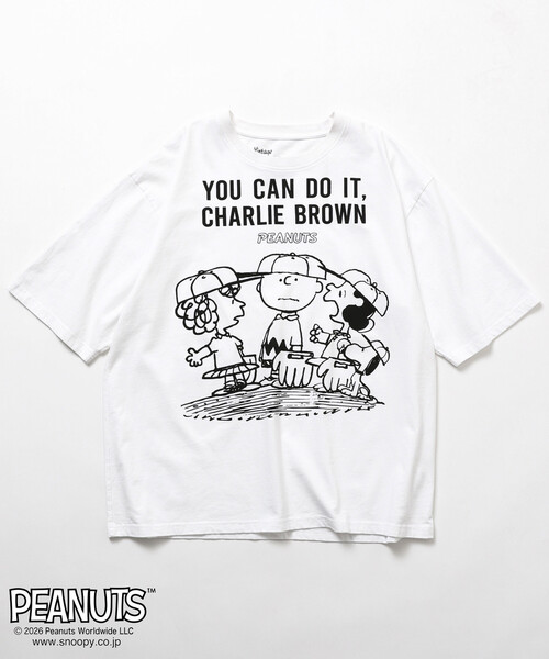 Johnbull(ジョンブル)の「JOHNBULL/ジョンブル PEANUTS YOU CAN DO IT フロント プリント 半袖 Tシャツ / JT261C03(Tシャツ/カットソー・レディース・ホワイト/チャコールグレー・SMALL)」の9枚目の写真
