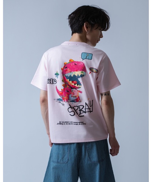 Crownor(クラウノアー)の「ストリートダイナソー 半袖Tシャツ(Tシャツ/カットソー・メンズ・ホワイト/ピンク/ブラック・LARGE/MEDIUM)」の19枚目の写真