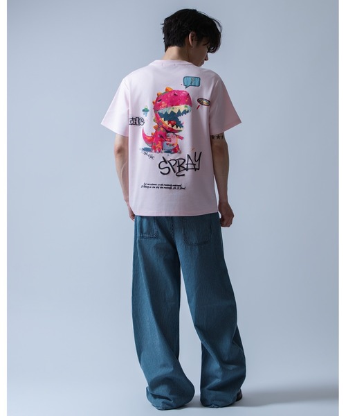 Crownor(クラウノアー)の「ストリートダイナソー 半袖Tシャツ(Tシャツ/カットソー・メンズ・ホワイト/ピンク/ブラック・LARGE/MEDIUM)」の20枚目の写真