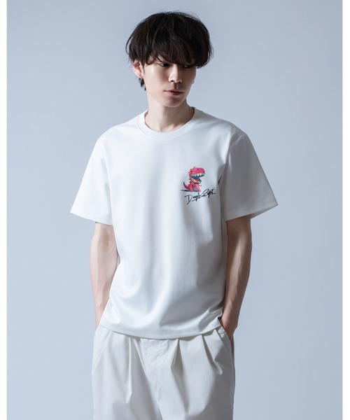 Crownor(クラウノアー)の「ストリートダイナソー 半袖Tシャツ(Tシャツ/カットソー・メンズ・ホワイト/ピンク/ブラック・LARGE/MEDIUM)」の4枚目の写真