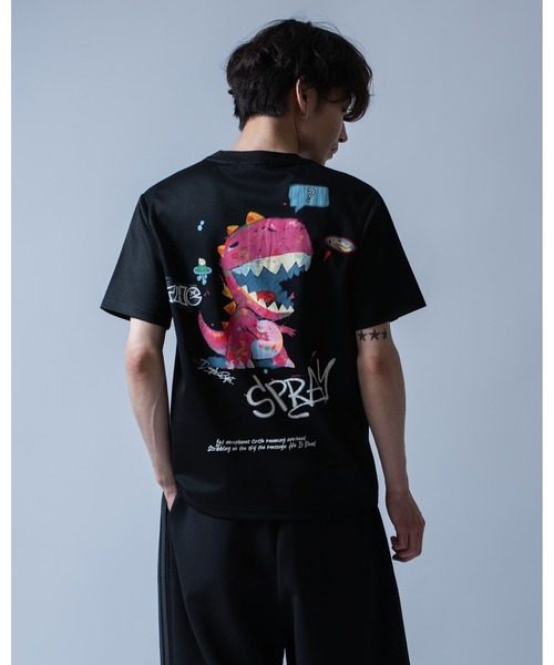Crownor(クラウノアー)の「ストリートダイナソー 半袖Tシャツ(Tシャツ/カットソー・メンズ・ホワイト/ピンク/ブラック・LARGE/MEDIUM)」の13枚目の写真