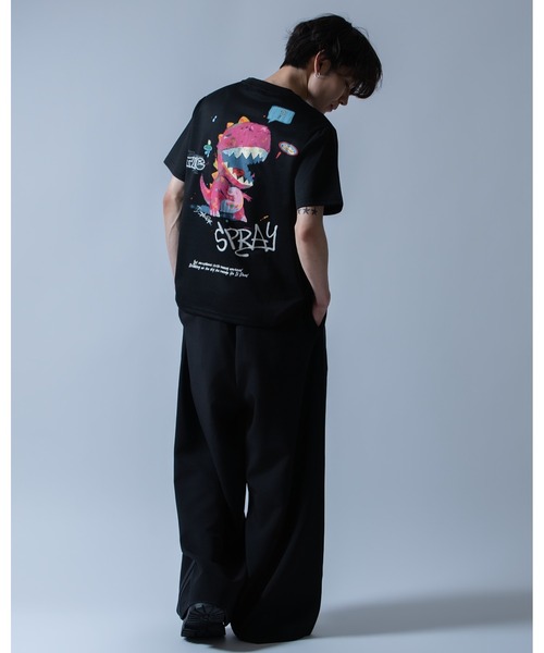 Crownor(クラウノアー)の「ストリートダイナソー 半袖Tシャツ(Tシャツ/カットソー・メンズ・ホワイト/ピンク/ブラック・LARGE/MEDIUM)」の14枚目の写真