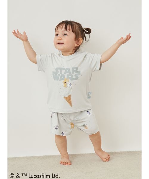 gelato pique(ジェラートピケ)の「【STAR WARS】【ベビー】総柄ショートパンツ(その他ベビーウェア・キッズ・クリーム/ミント・80)」の3枚目の写真
