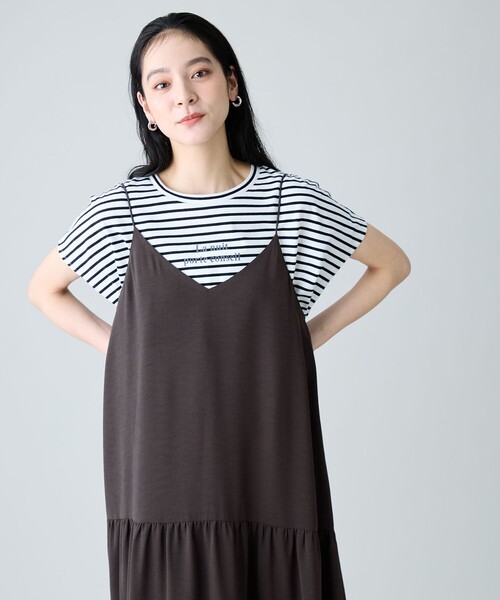 ANY(エニィ)の「ANYファンクションワイドフレンチスリーブTシャツ(Tシャツ/カットソー・レディース・グレー系/ホワイト系/ホワイト系2/ベージュ系2・F)」の10枚目の写真