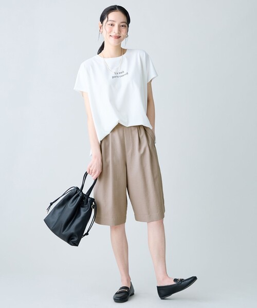 ANY(エニィ)の「ANYファンクションワイドフレンチスリーブTシャツ(Tシャツ/カットソー・レディース・グレー系/ホワイト系/ホワイト系2/ベージュ系2・F)」の15枚目の写真